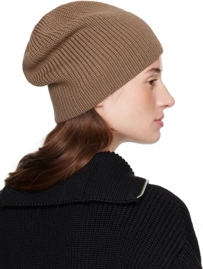 Courrèges Ribbed-knit Beanie In Brown
