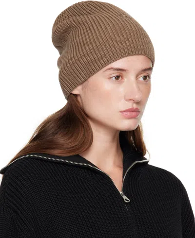 Courrèges Ribbed-knit Beanie In Brown
