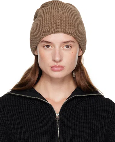 Courrèges Ribbed-knit Beanie In Brown