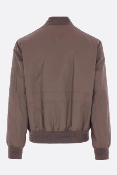 Brunello Cucinelli Bomber Jacket With Padding In Brown