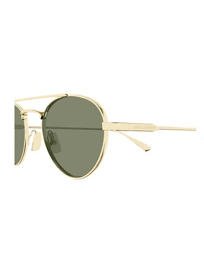 Saint Laurent 51mm Metal Aviator Sunglasses In Gold