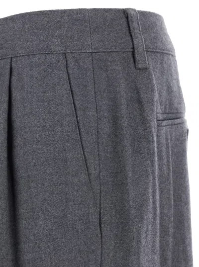 Dunst Pleated-front Trousers In Gray