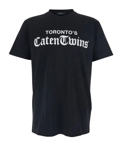 Dsquared2 Lettering-print T-shirt In Black