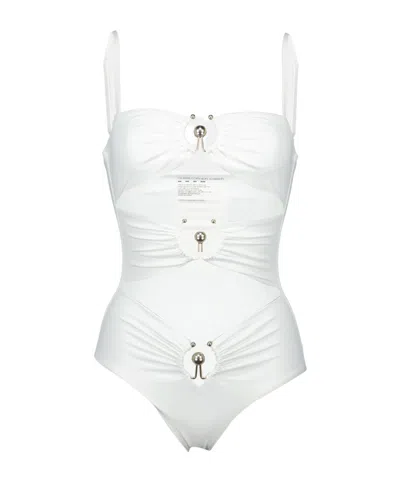 Christopher Esber Orbit Cutout One Piece Swimsuit In White