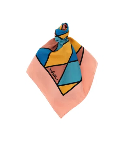 Valentino Geometric Pattern Lightweight Rectangular Scarf In Pink