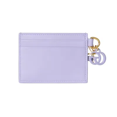 Gucci Card Case With Double G And Dragonfly Charm In Blue