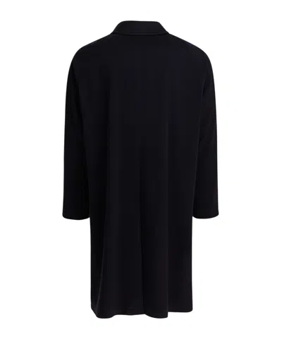 Tagliatore Mid-length Coat With Notch Lapel And Pockets In Blue