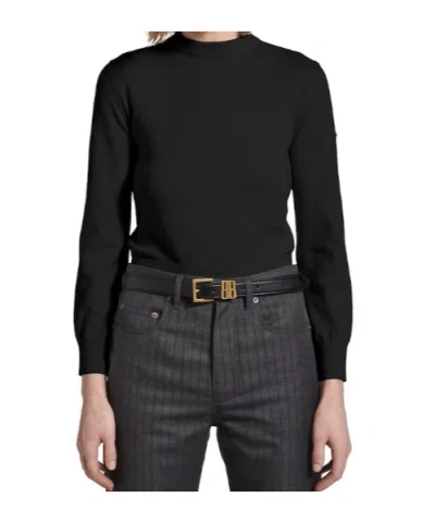 Balenciaga Women Leather Belt With Bb Editor Leather In Black