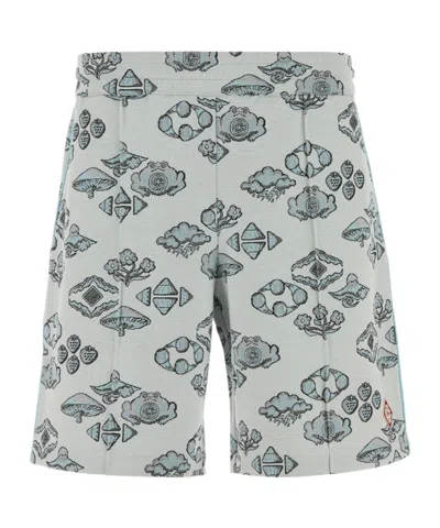 Casablanca Men Embroidered Stretch Jacquard Bermuda Shorts In Gray