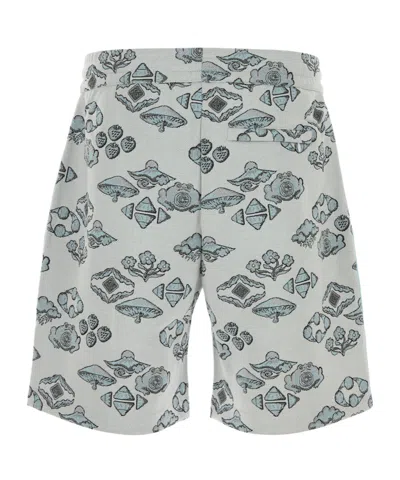 Casablanca Men Embroidered Stretch Jacquard Bermuda Shorts In Gray
