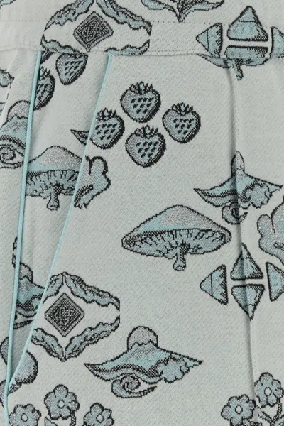 Casablanca Men Embroidered Stretch Jacquard Bermuda Shorts In Gray