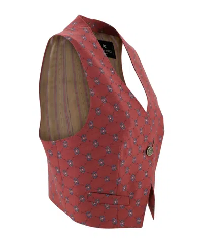 Etro Patterned Single-buttoned Vest In Animal Print