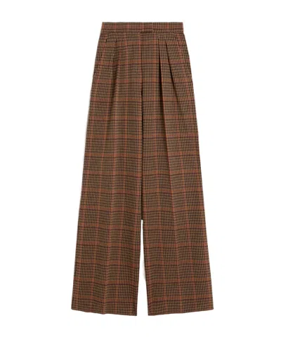 Max Mara Prince Of Wales Jersey Trousers In Multi