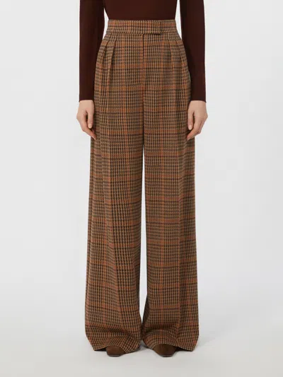 Max Mara Prince Of Wales Jersey Trousers In Multi