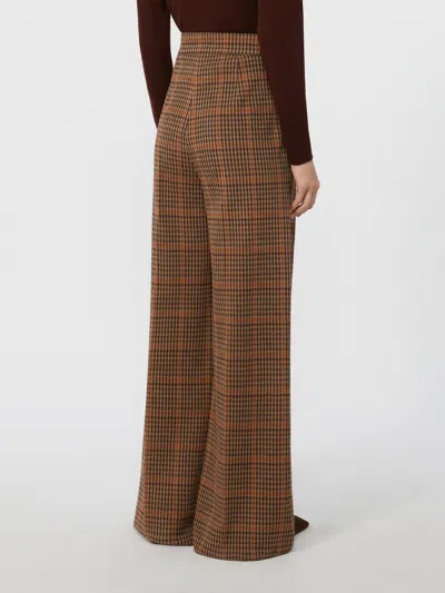 Max Mara Prince Of Wales Jersey Trousers In Multi