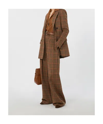 Max Mara Prince Of Wales Jersey Trousers In Multi