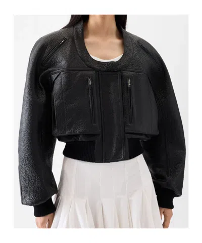 Jacquemus Cropped Crewneck Jacket Textured Finish In Multi