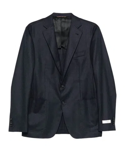 Canali Patch-pocket Two-button Blazer In Blue