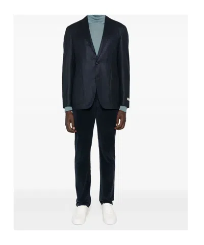 Canali Patch-pocket Two-button Blazer In Blue