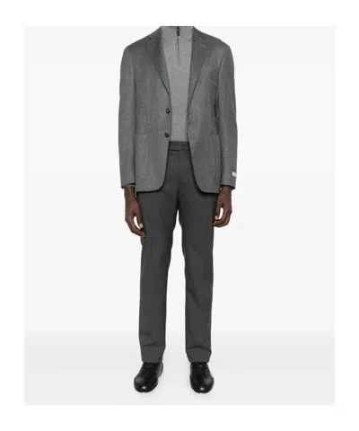 Canali Two-button Blazer In Gray