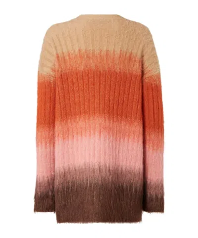 Fendi Gradient Knit Cardigan Featuring Front Pockets In Multi