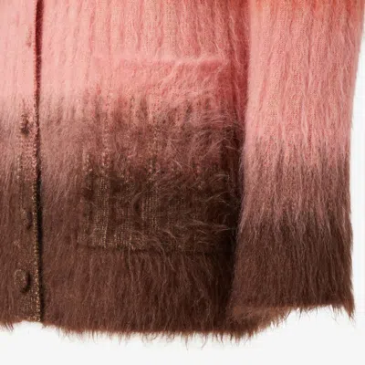 Fendi Gradient Knit Cardigan Featuring Front Pockets In Multi