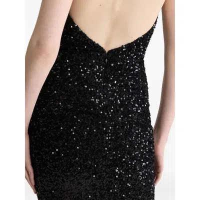 Patou Sequinned Halterneck Maxi Dress In Black