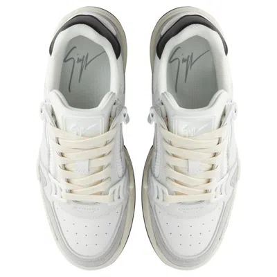 Giuseppe Zanotti Zip-detail Leather Sneakers In White