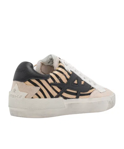 Ash Contemporary Low Top Sneakers With Contrast Panels In Brown