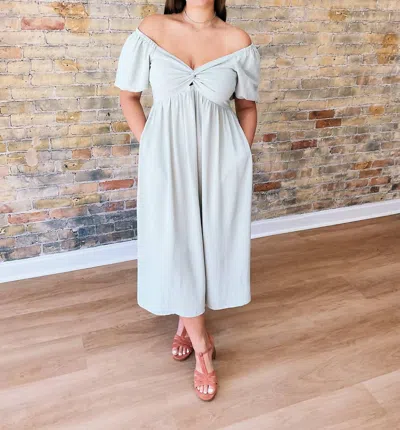 Doe & Rae Raven Midi Dress In Green In Animal Print