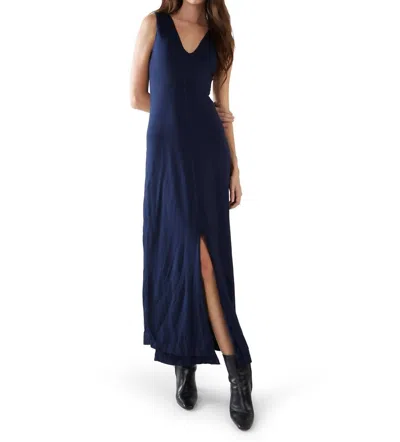 Les Tien Ali Double V-neck Dress In Navy In Blue
