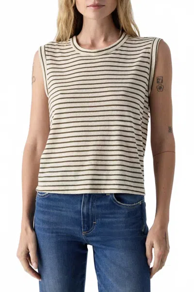 Amo Sleeveless Love Tee In Reseda Stripe In Multi