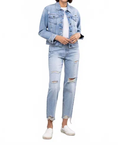 Hidden Jacki Fitted Denim Jacket In Blue In Blue