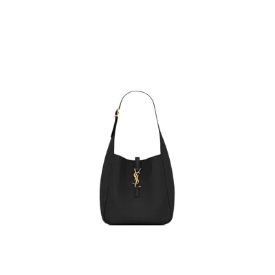 Saint Laurent Le 5 A 7 Ysl Small Hobo In Smooth Supple Leather In Black