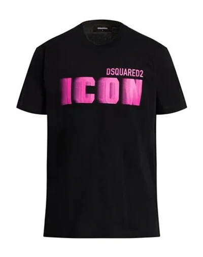 Dsquared2 Man T-shirt Black Size L Cotton In Black