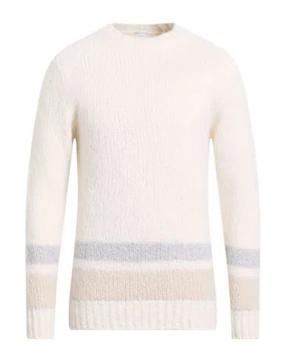 Eleventy Platinum Man Sweater Ivory Size M Cashmere, Alpaca Wool, Silk In Neutral