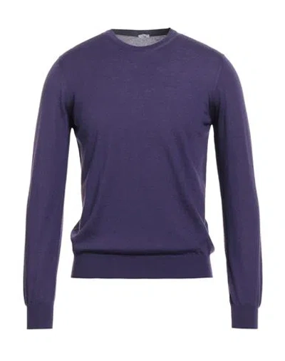 Malo Man Sweater Purple Size 38 Cashmere In Purple