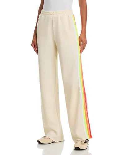 Aviator Nation Side Stripe Wide Leg Pants In Neutral