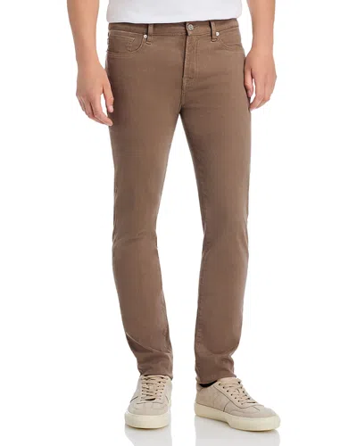 Frame L'homme Slim Brushed Twill Pants In Latte Brown In Brown