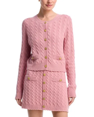 Loveshackfancy Eugenie Cashmere And Wool Cardigan In Pink