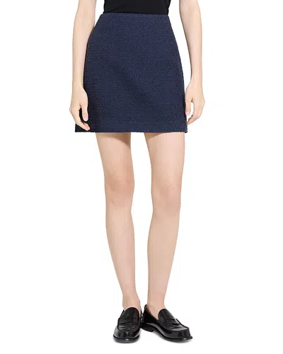 Theory Tweed Miniskirt In Blue