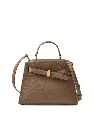 Veronica Beard Dash Small Leather Crossbody Bag In Brown