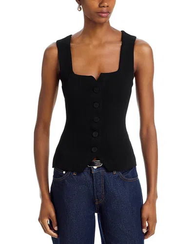 Staud Marisa Square Neck Vest In Black
