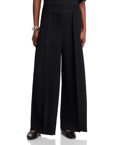 Issey Miyake Soft Fold Pleats Pants In Black