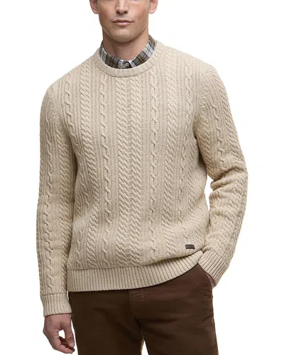 Barbour Lowfen Relaxed Fit Cable Crewneck Sweater In Neutral