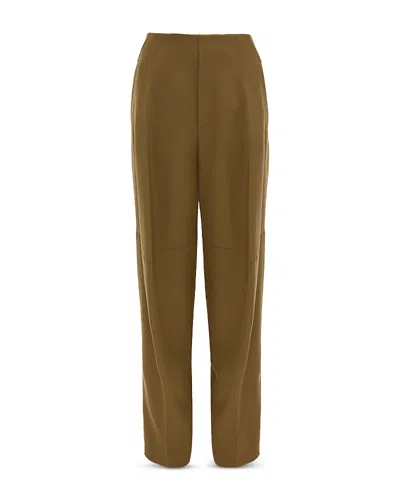 Victoria Beckham Wool Sculptural Leg Trousers In Burgundy