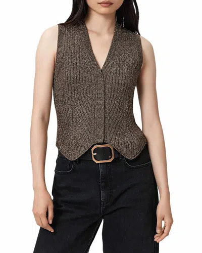 Allsaints Cruz Shine Vest In Brown