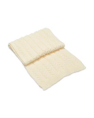 Aqua Cable Knit Scarf In White