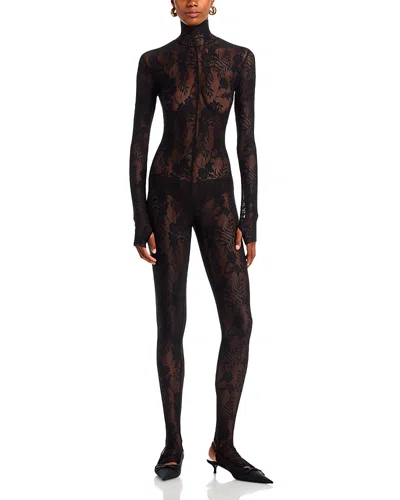 Norma Kamali Lace Catsuit In Black