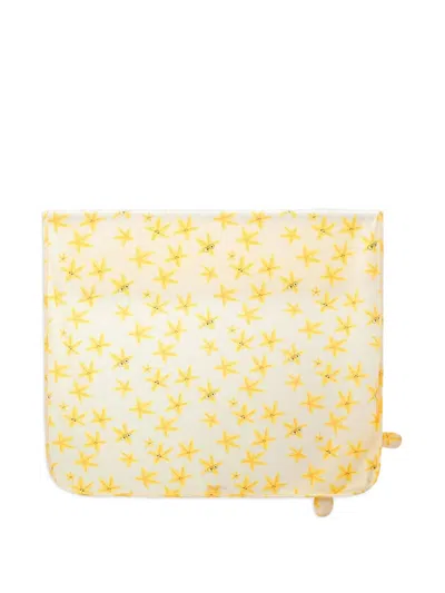The Bonnie Mob Starfish-print Blanket In Yellow